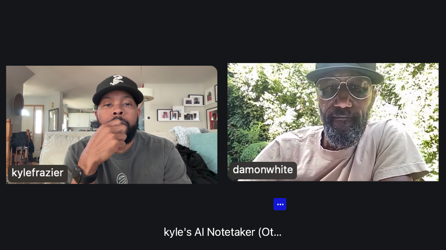 Archtoculture founders Kyle Frazier and Damon White on a Google Meet call